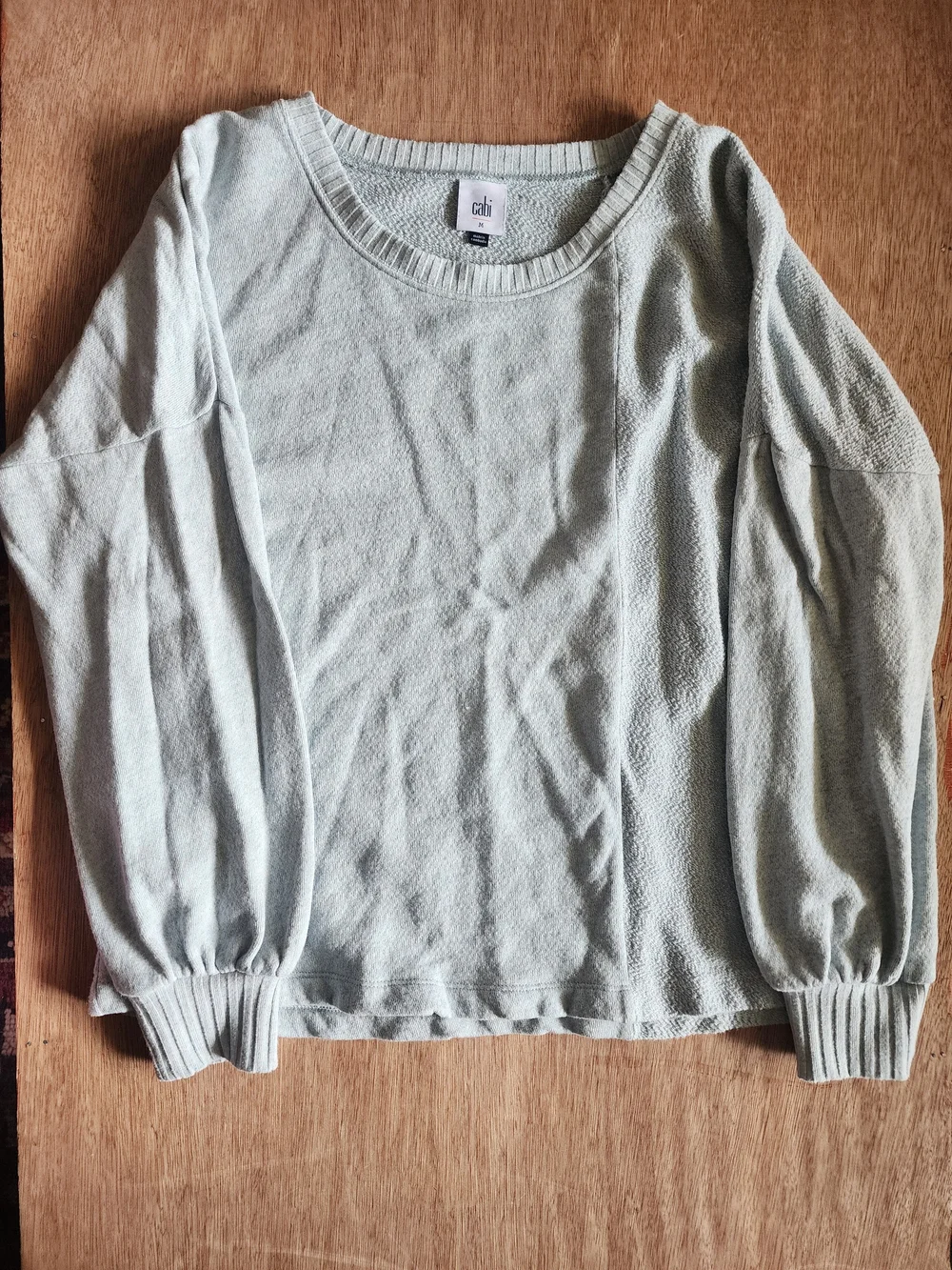 Cabi Cool Off Heather Grey Scoop Neck Knit Pullover Sweater